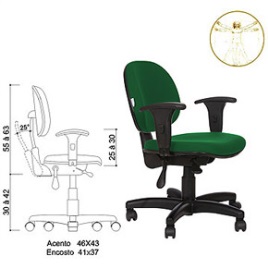 Cadeira Digitador Lisa 40mm com Back system